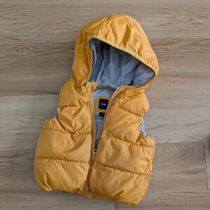 babyGap Yellow Quilted Hooded Puffer Vest
